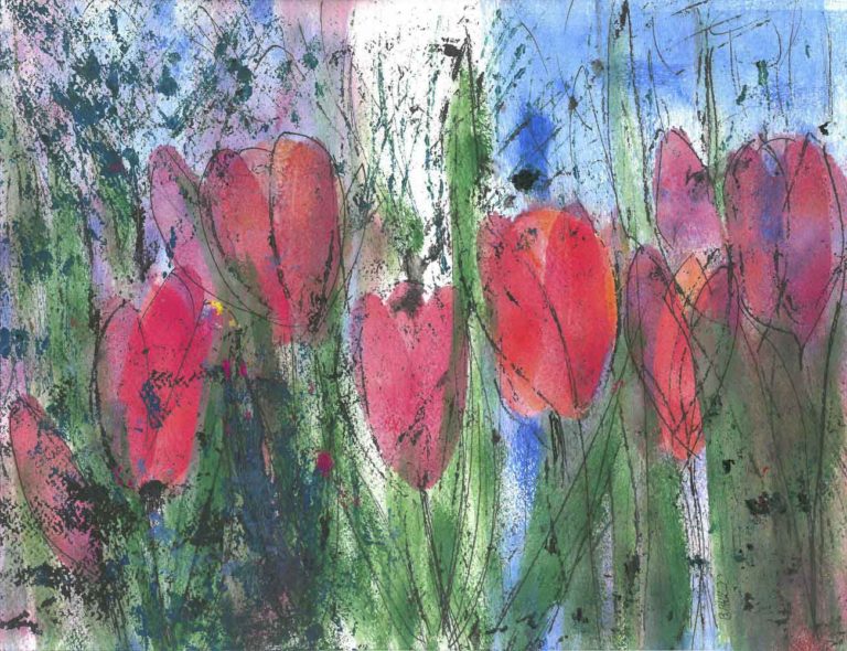 Tulpen, pink	Monoprint	30x40